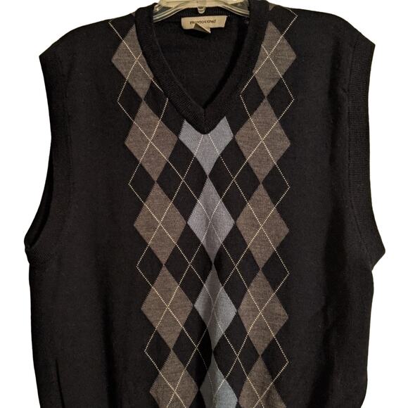 Pronto Uomo EUC Wool Blend Argyle Vest - Picture 1 of 4